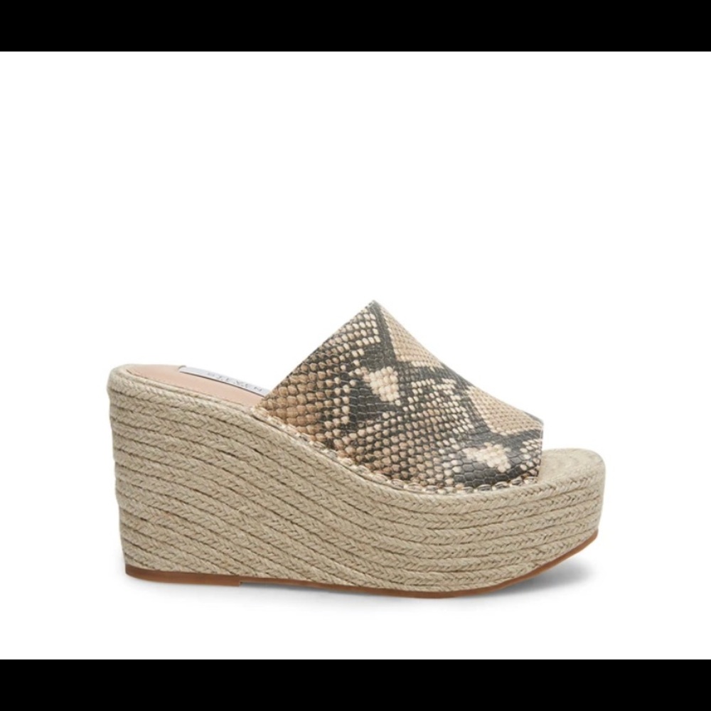 Steven JOG snake print wedges